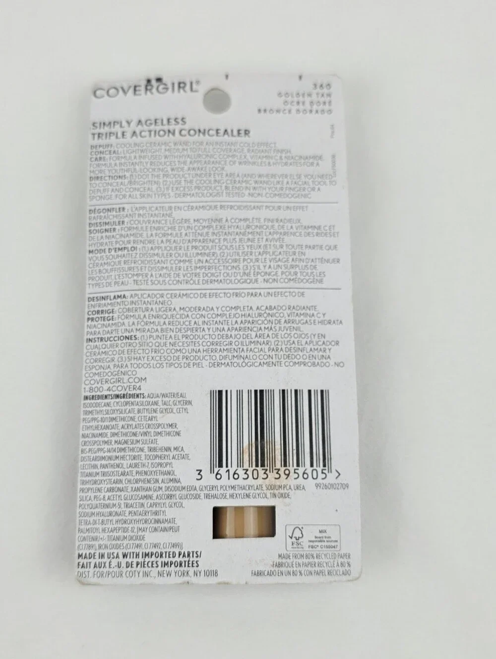 CoverGirl Simply Ageless Triple Action  Concealer Golden Tan 360